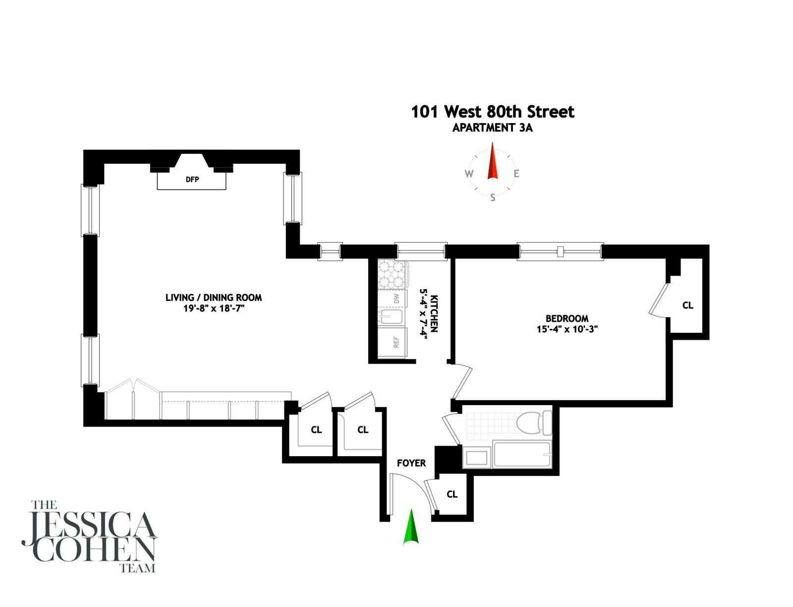 Floorplan for 101 West 80th Street, 3A