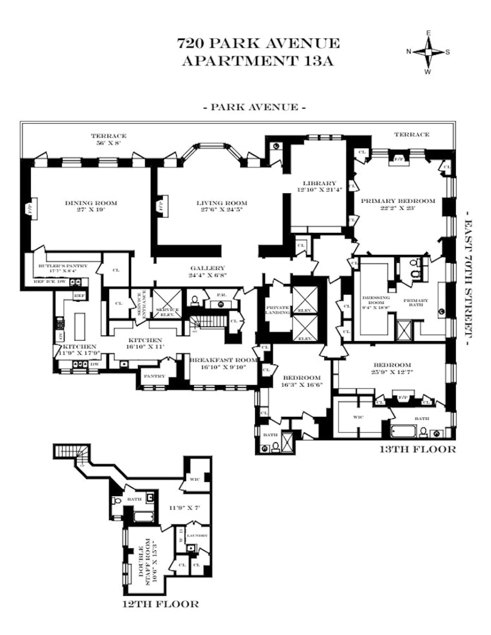 Floorplan for 720 Park Avenue, PH13A