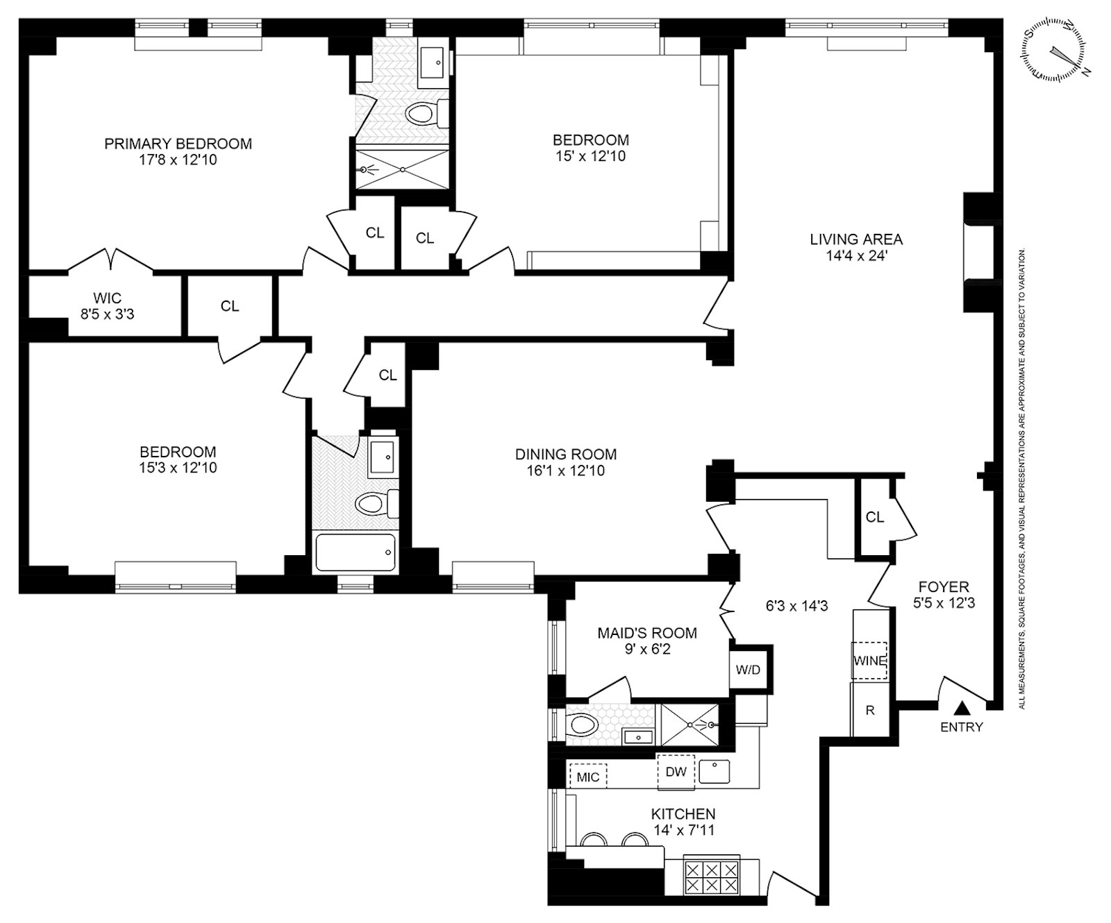 Floorplan for 125 East 84th Street, 4B