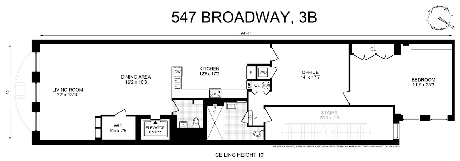 Floorplan for 547 Broadway, 3