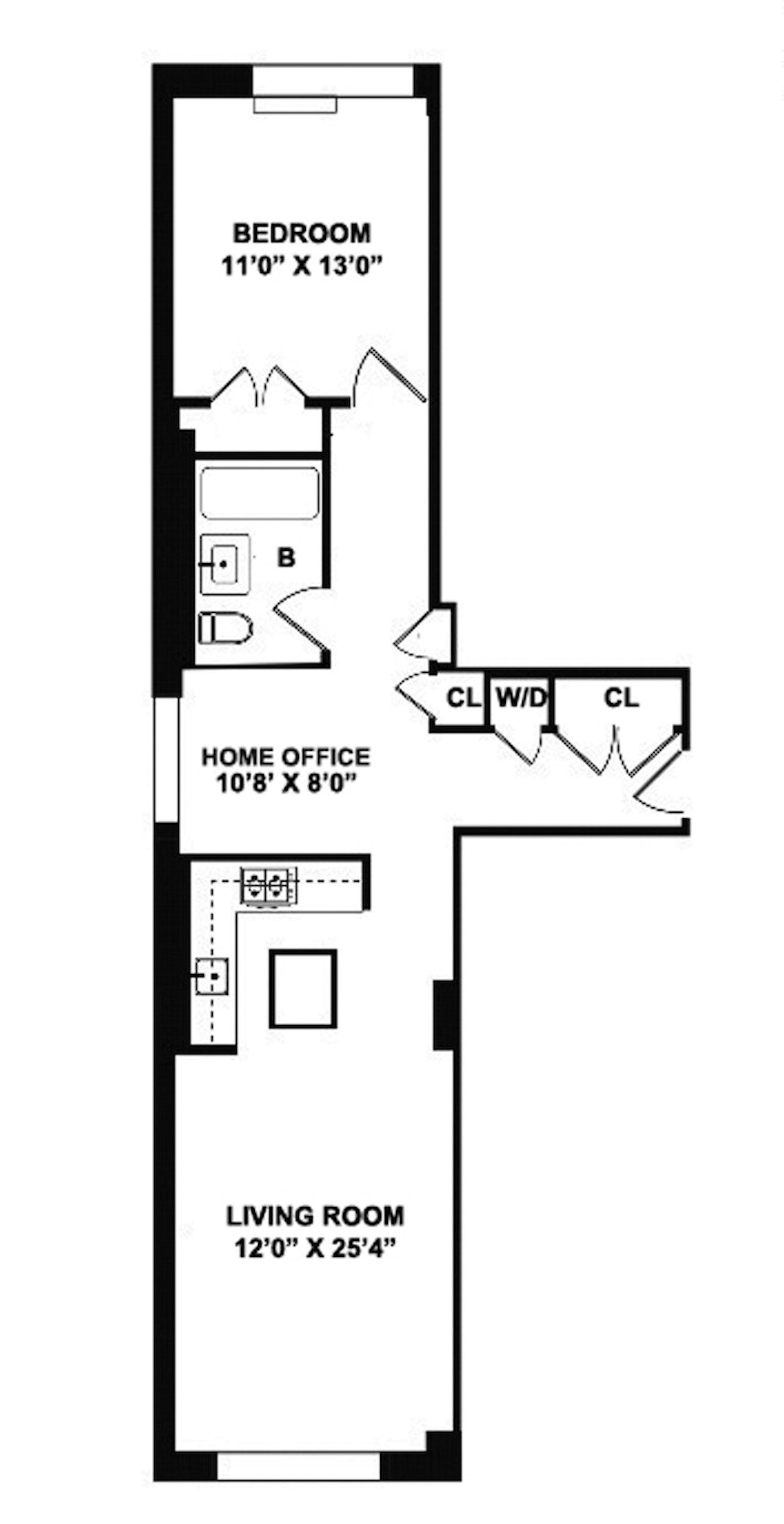 Floorplan for 505 West 47th Street, 5DN