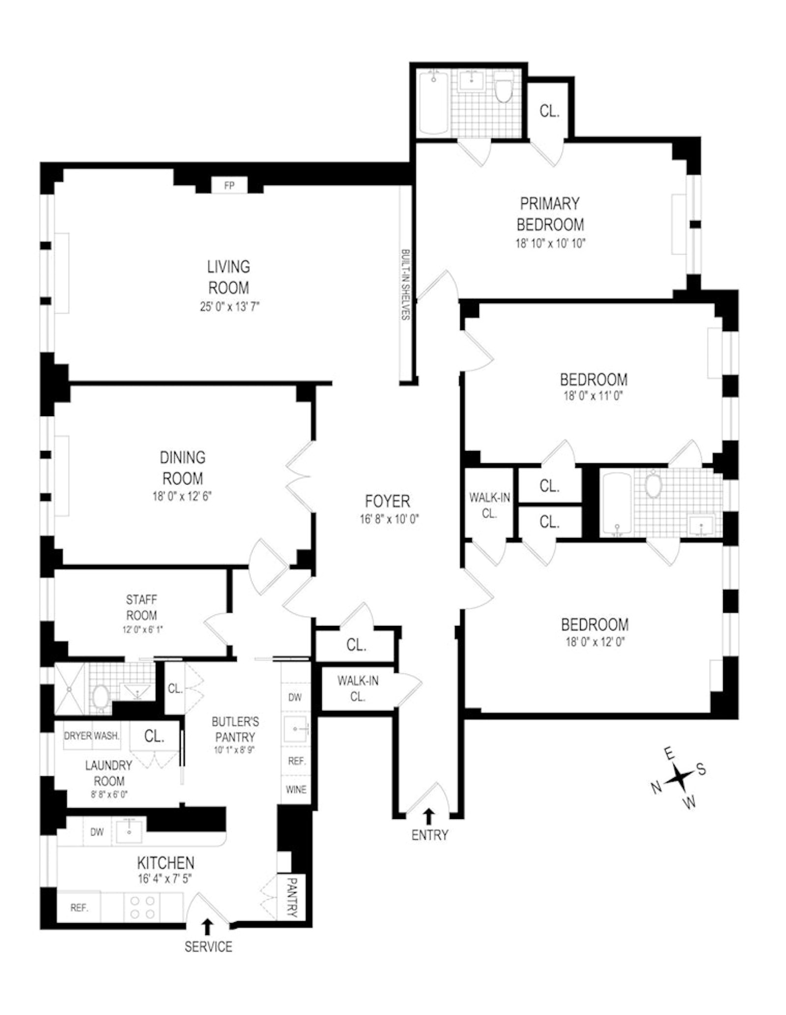 Floorplan for 1088 Park Avenue, 11E