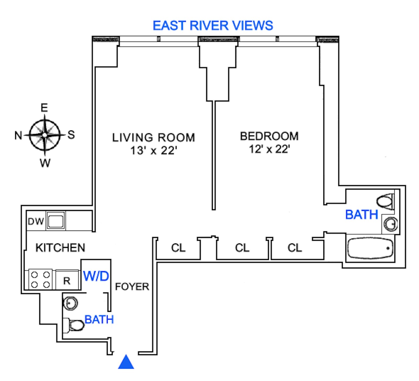 Floorplan for 845 United Nations Plaza, 8B