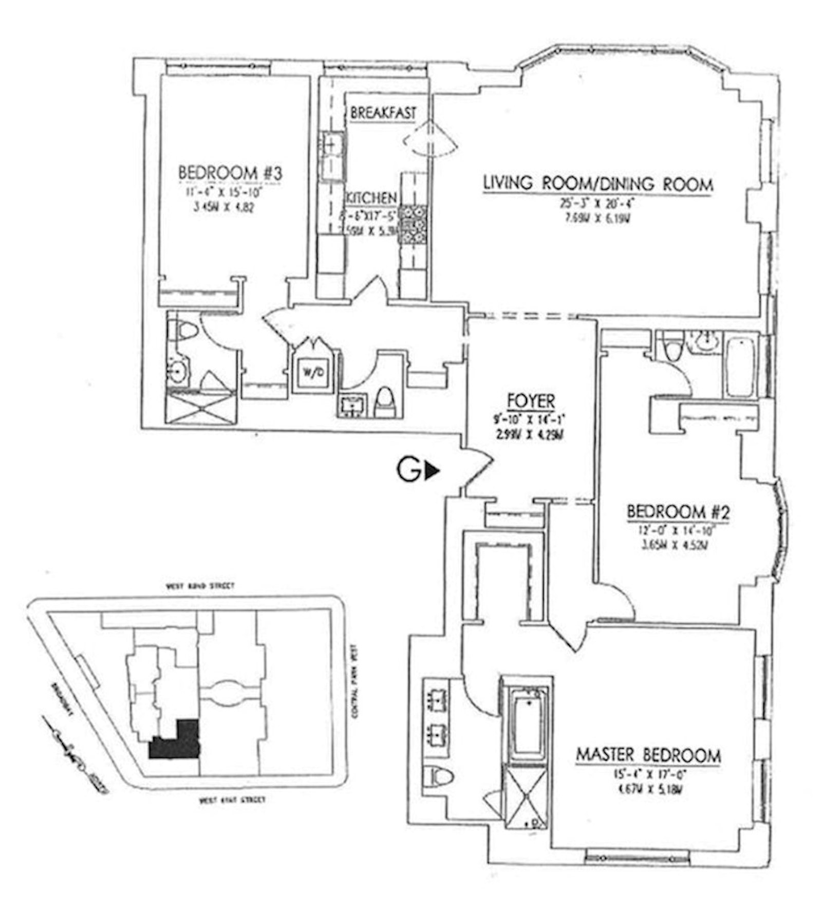 Floorplan for 15 Central Park West, 11G