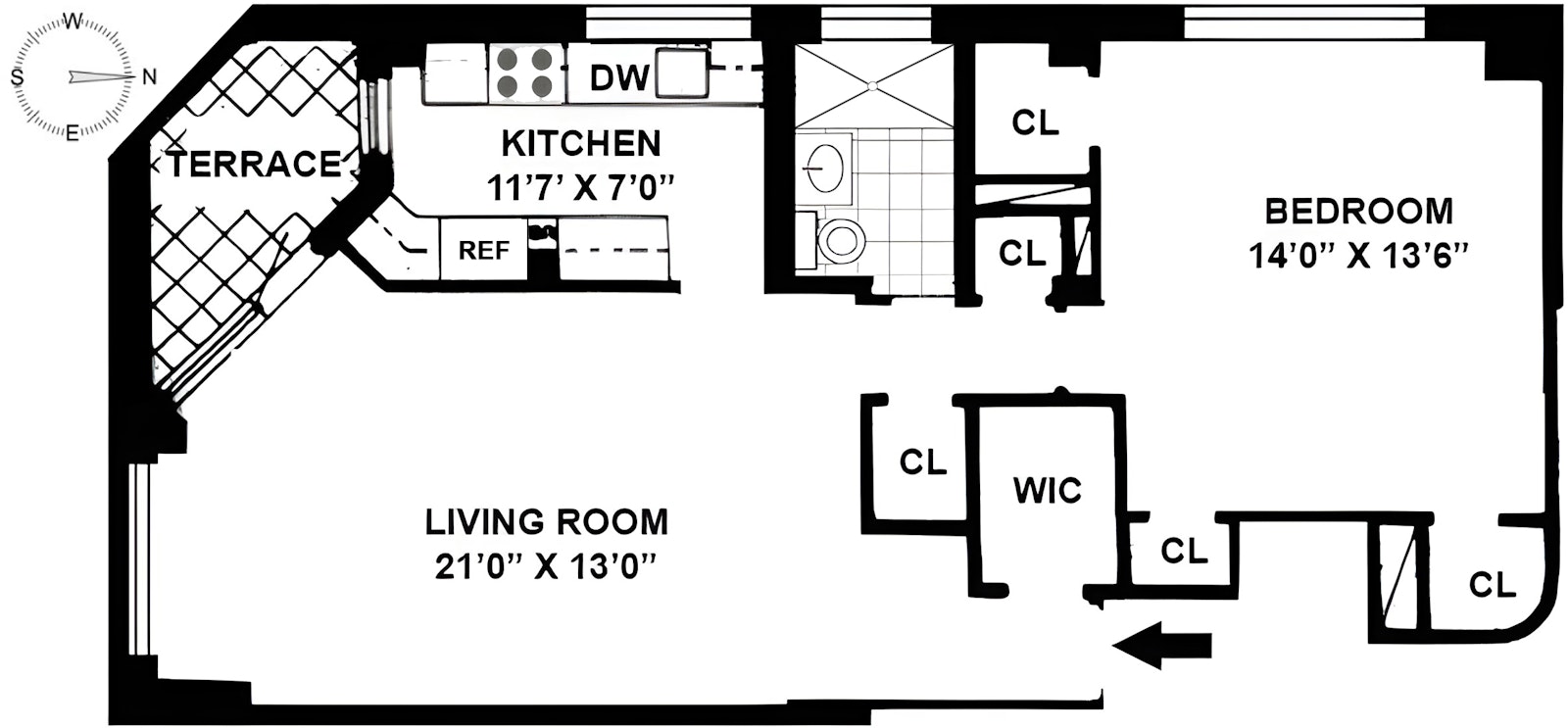 Floorplan for 101 West 12th Street, 18O
