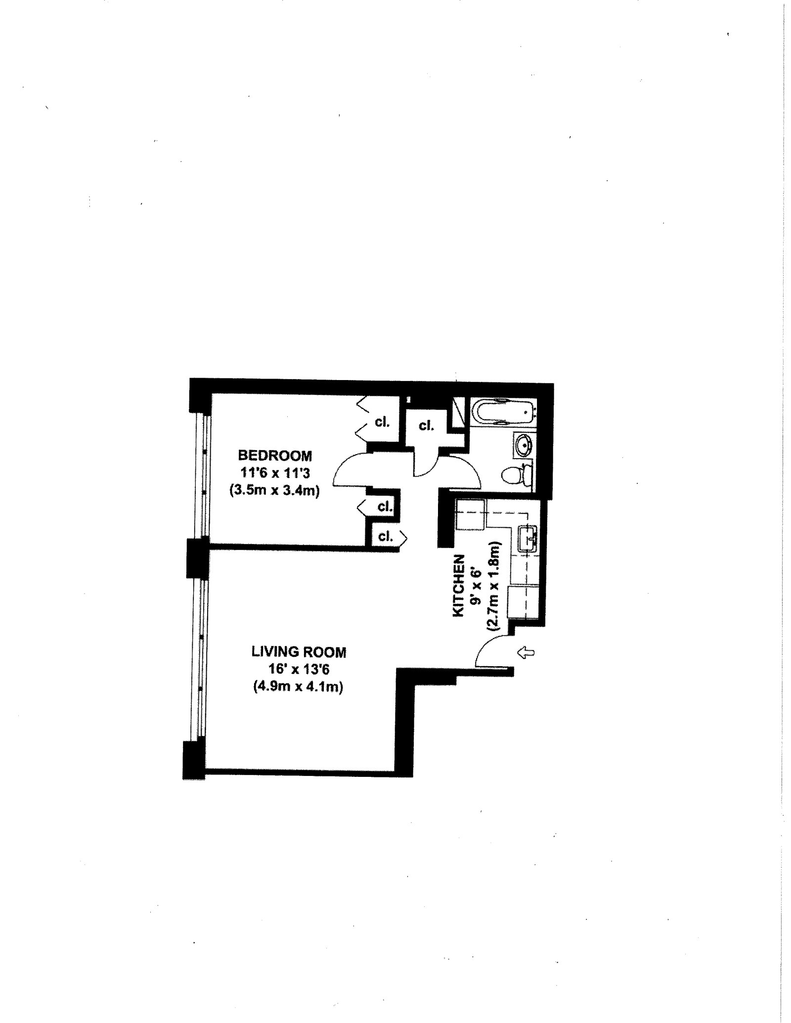 Floorplan for 333 East 45th Street, 31E