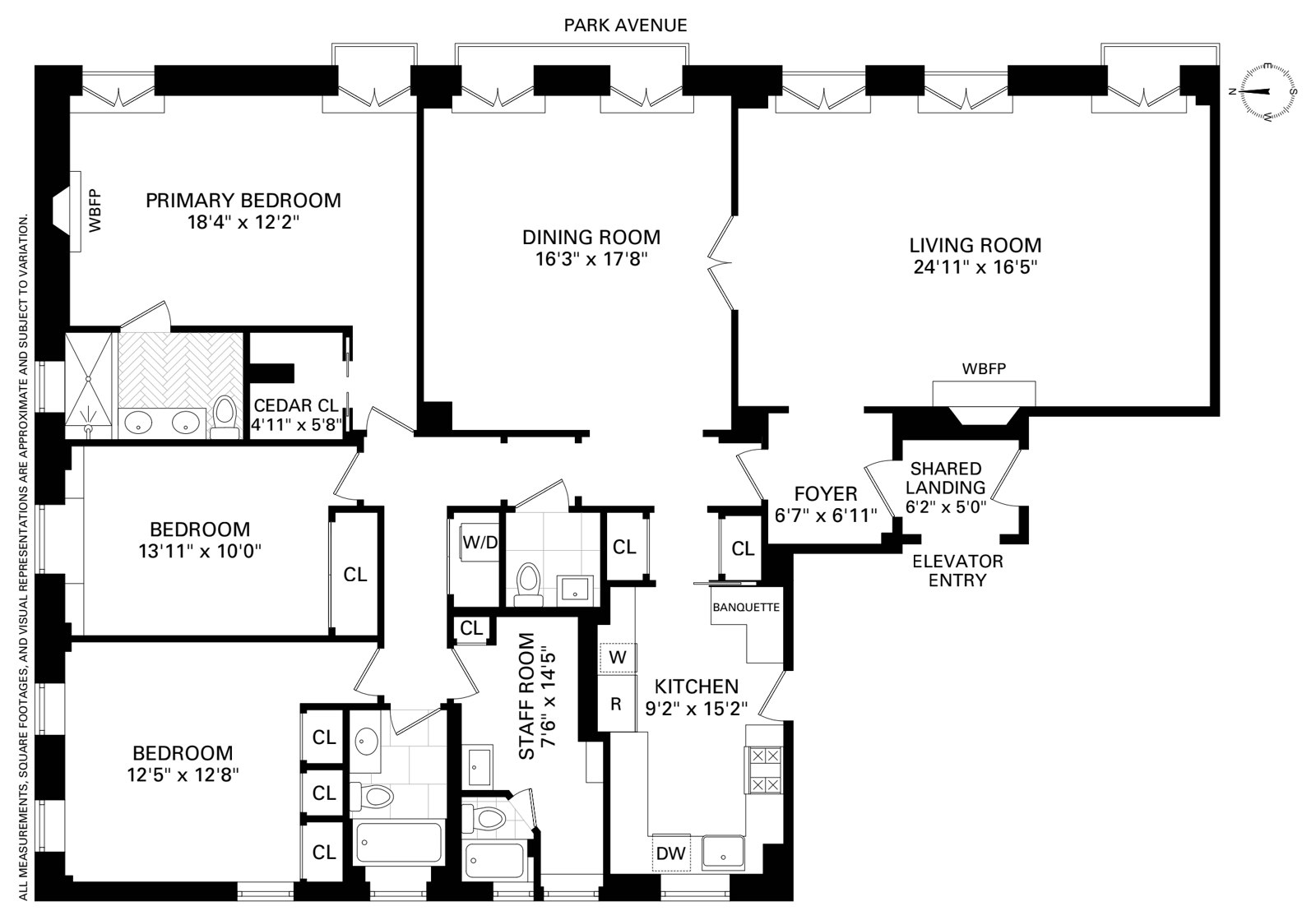 Floorplan for 840 Park Avenue, 5B