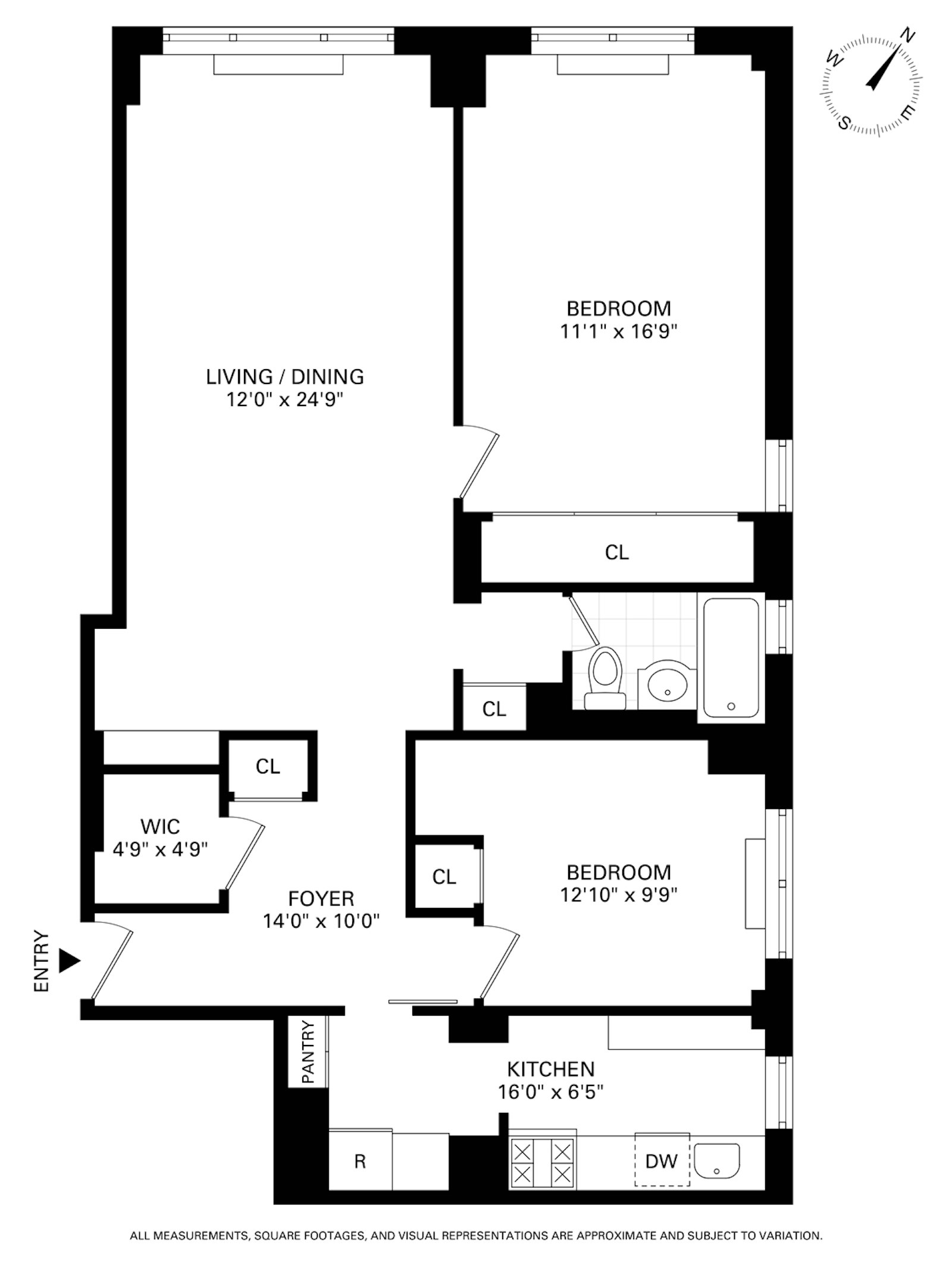 Floorplan for 165 West 66th Street, 17H