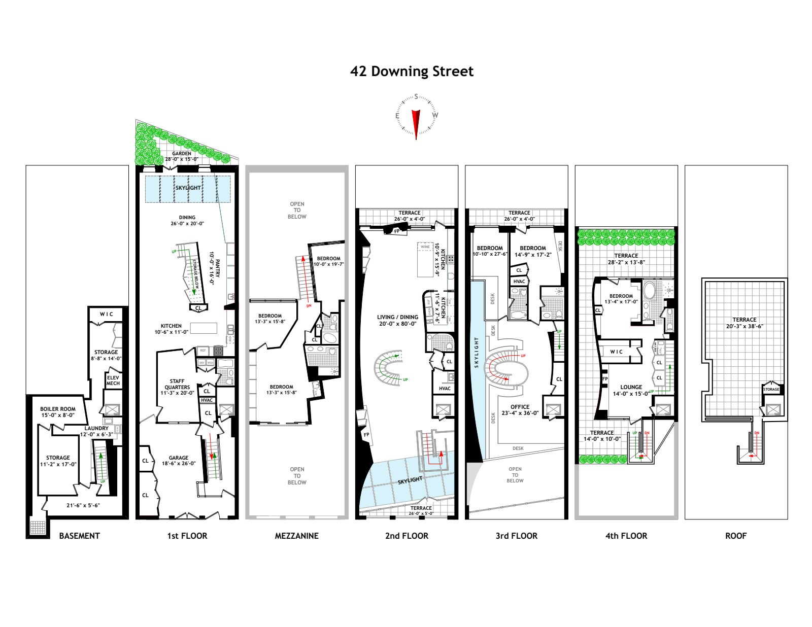 Floorplan for 42 Downing Street