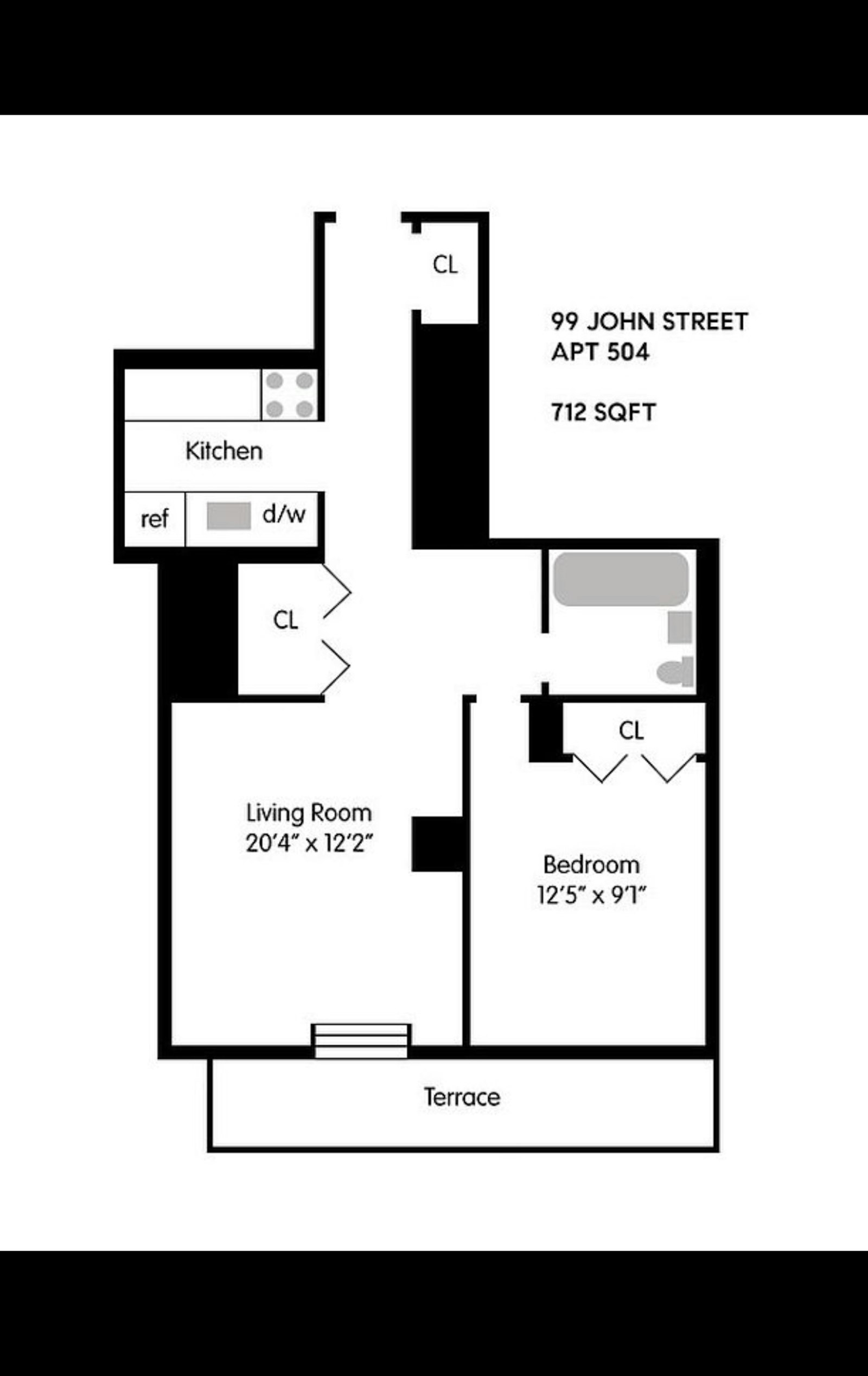 Floorplan for 99 John Street, 504