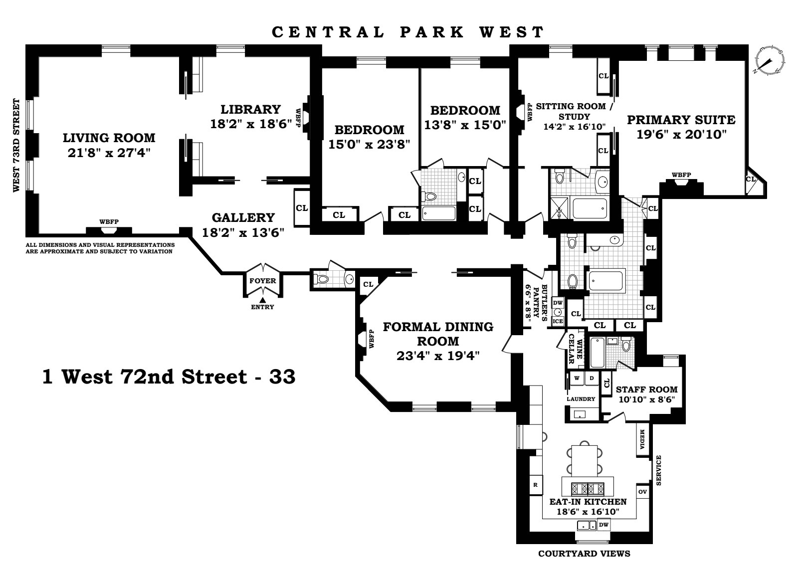 1 West 72nd Street Central Park West New York NY 10023