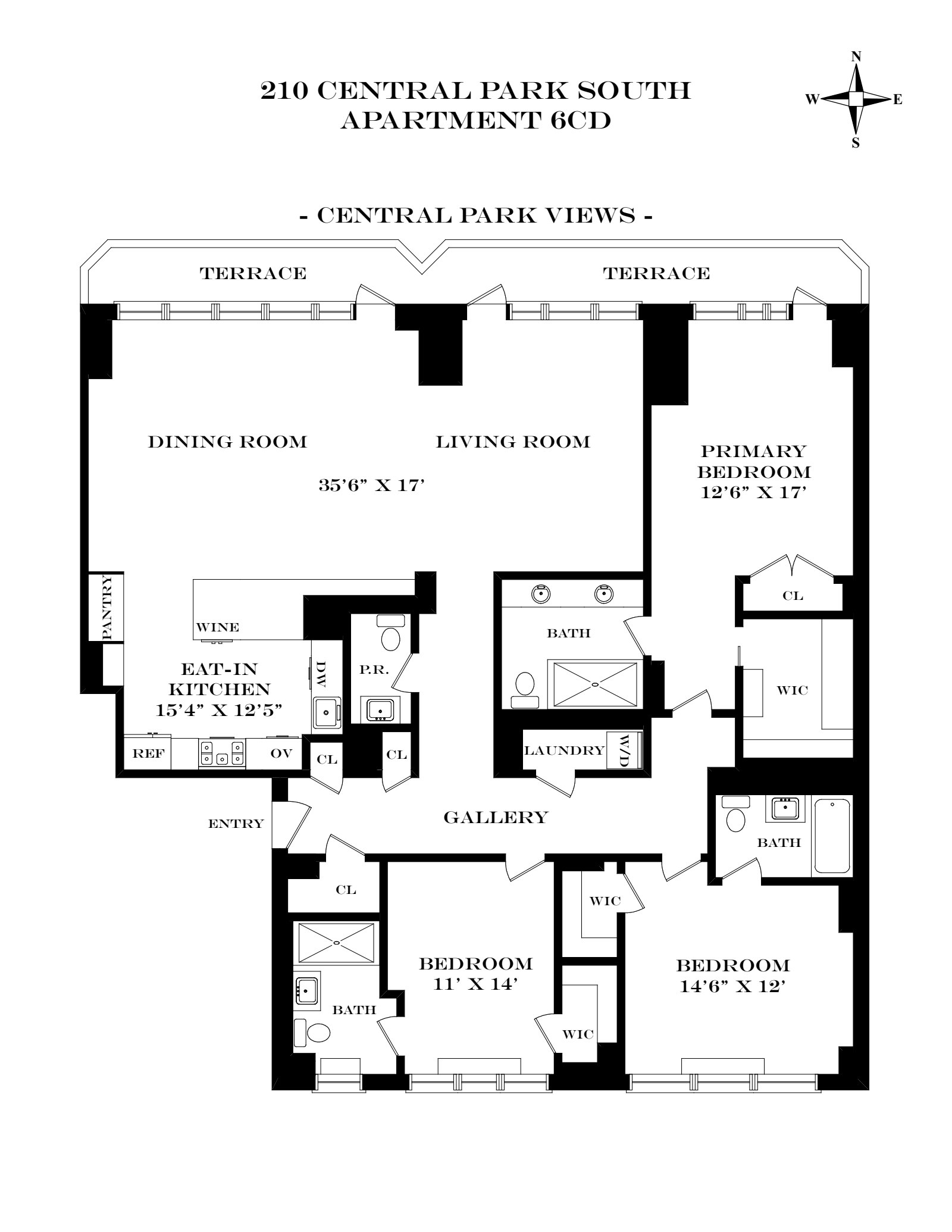 210 Central Park South 6C/D Central Park South New York NY 10019