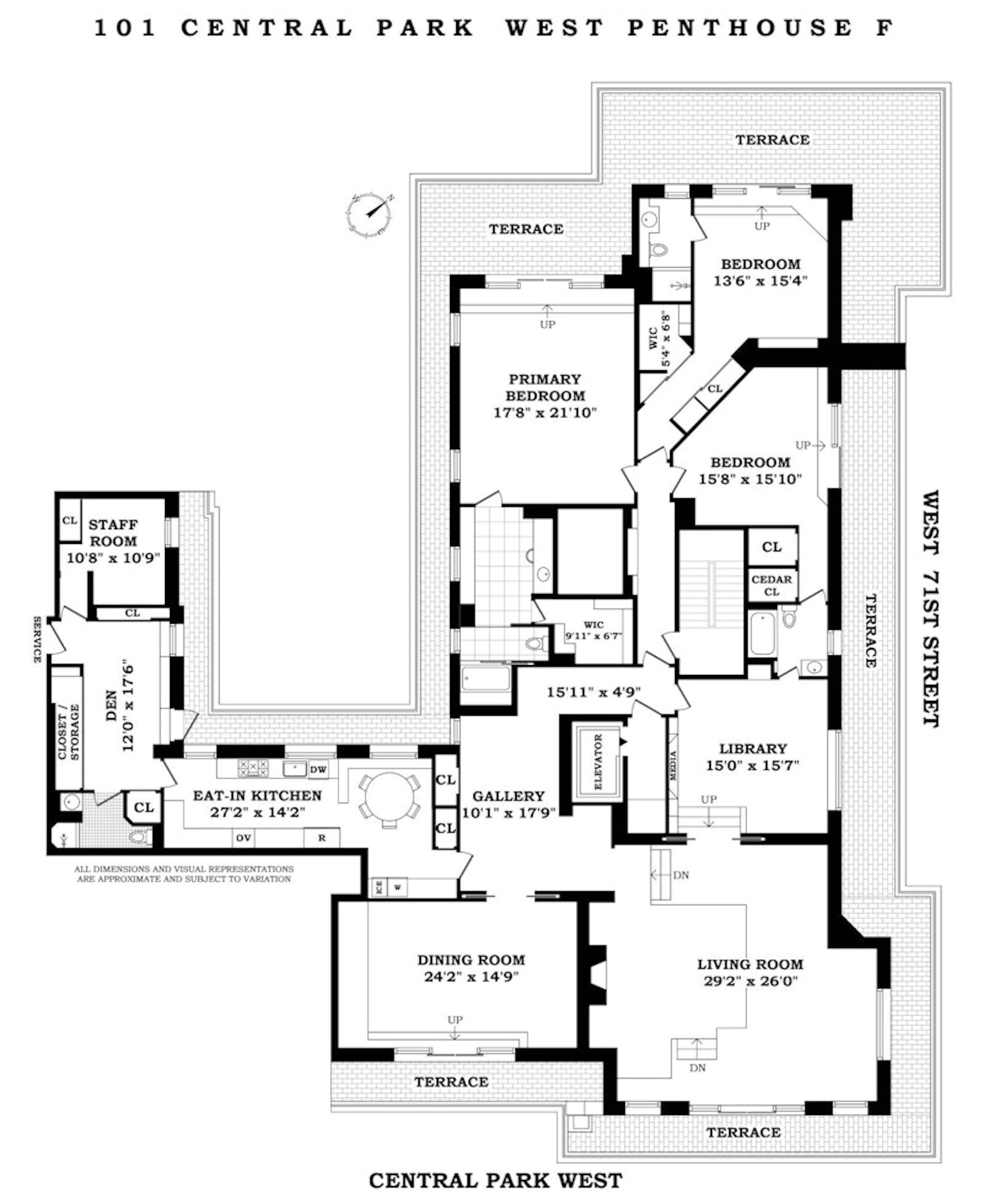 101 Central Park West PHF Central Park West New York NY 10023