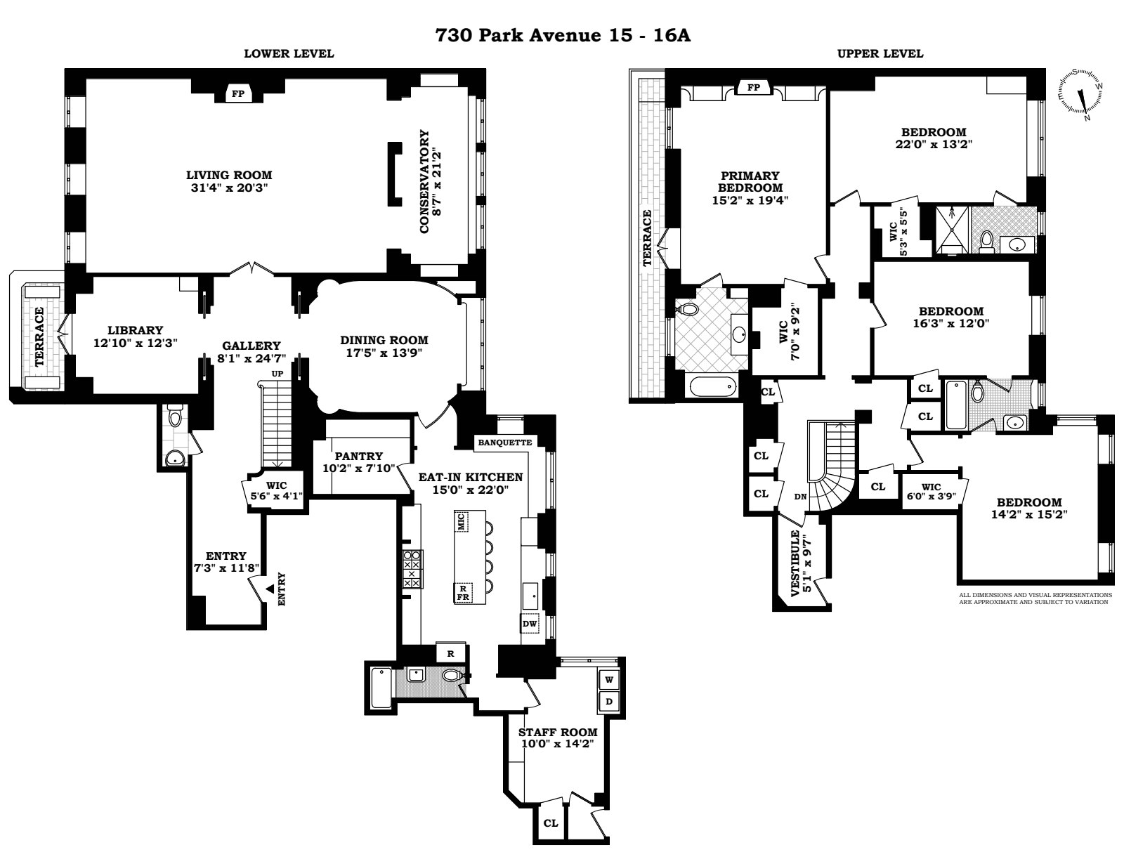 730 Park Avenue 15/16A Upper East Side New York NY 10021