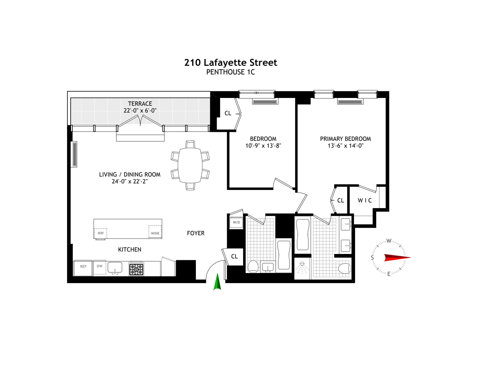 210 Lafayette Street PH1C Soho New York NY 10012