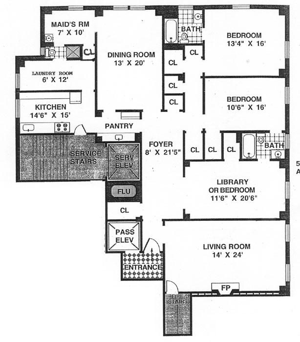 Floorplan for 1165 Fifth Avenue