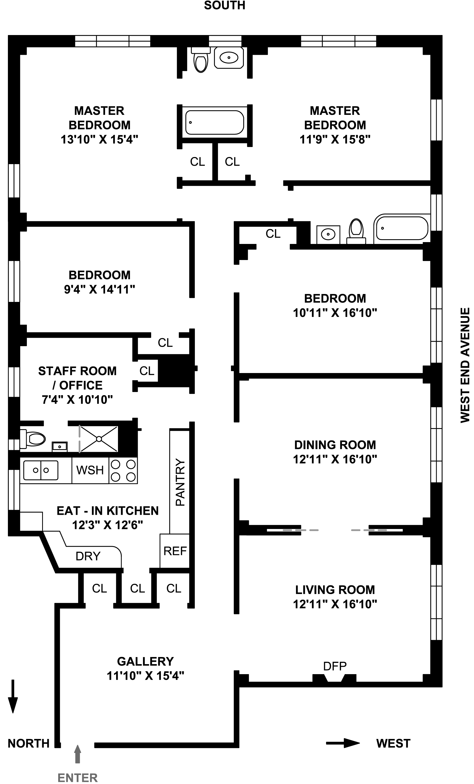 Floorplan for 490 West End Avenue, 12A