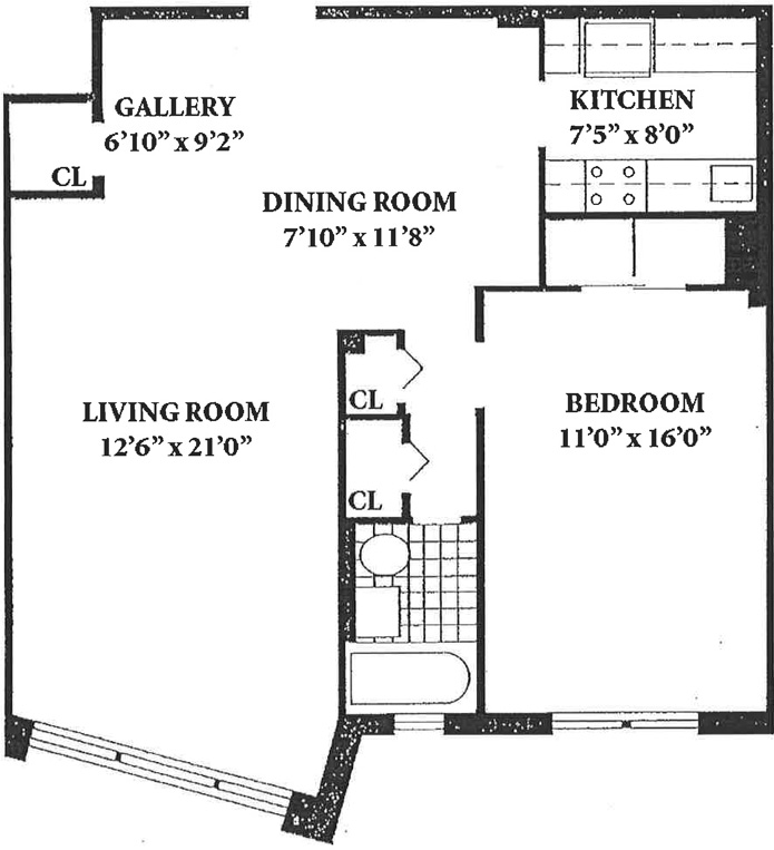 Floorplan for 30 East 9th Street, 4J