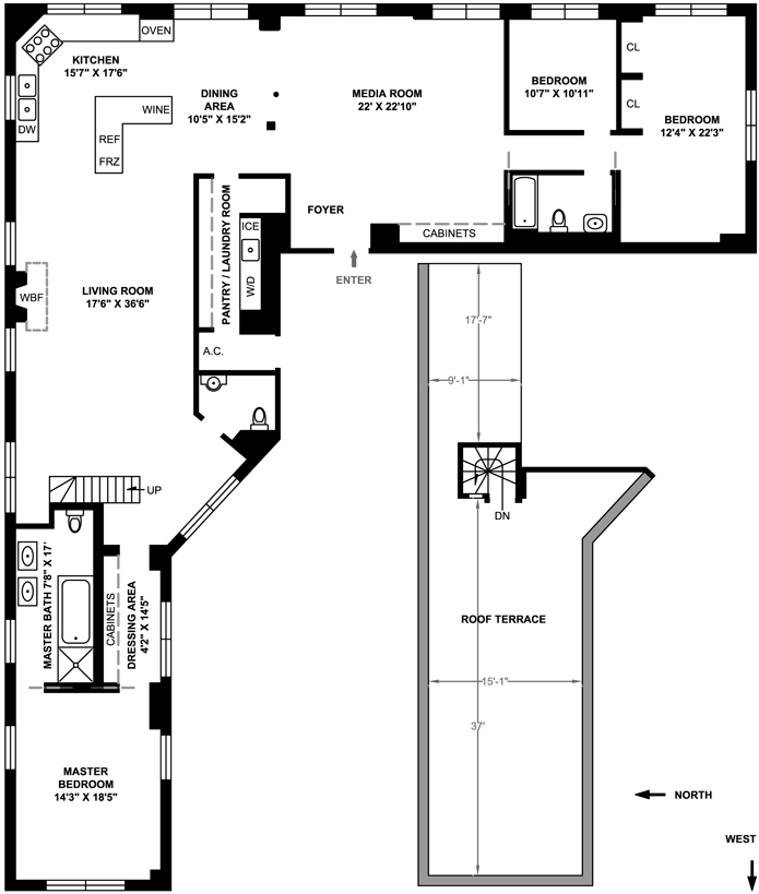Floorplan for 105 Hudson Street
