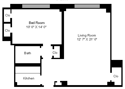 Floorplan for Cheerful Sunny One Bedroom