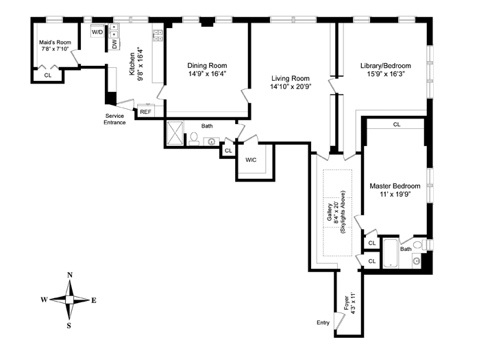 Floorplan for 345 West 88th Street
