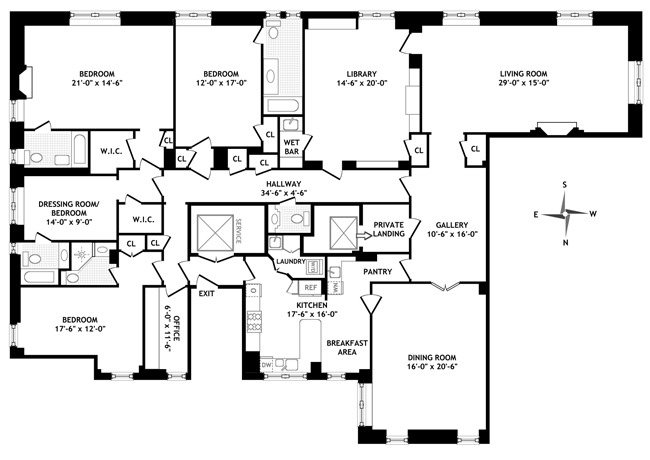Floorplan for 1020 Fifth Avenue