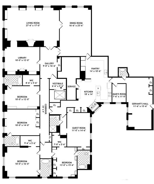 Floorplan for 1040 Fifth Avenue