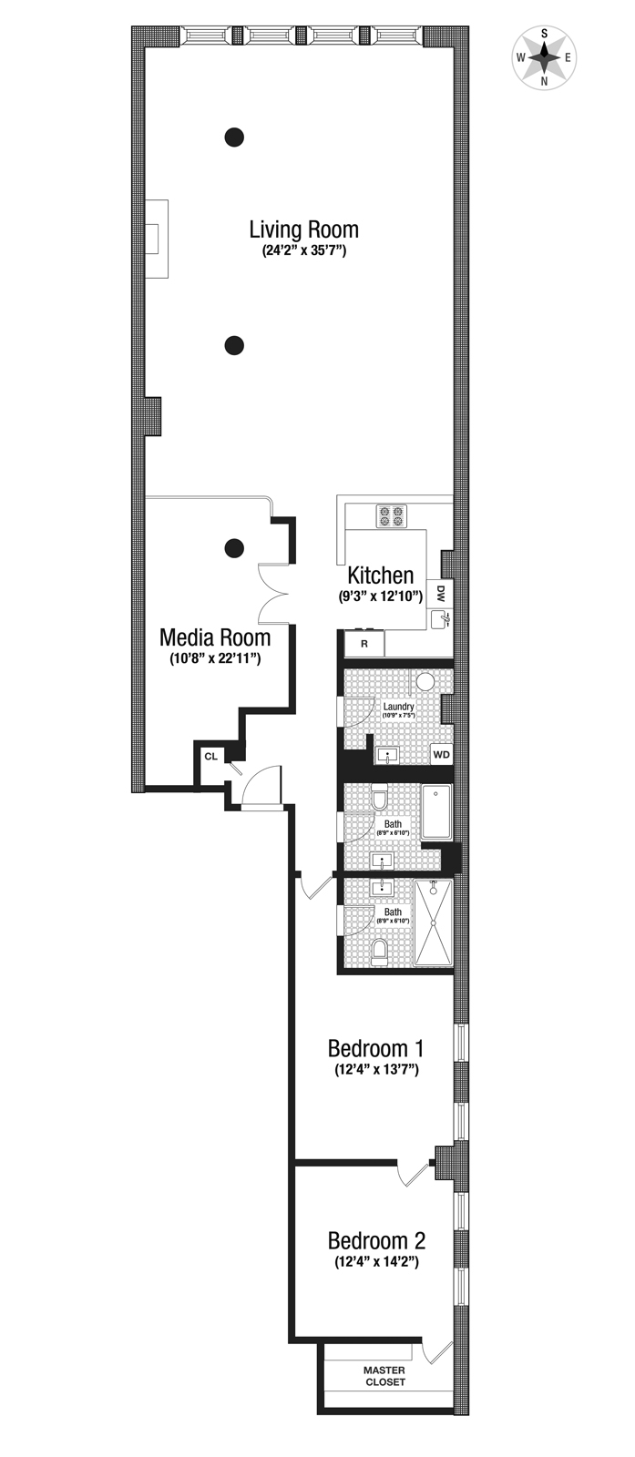 Floorplan for 39 North Moore Street, 3B