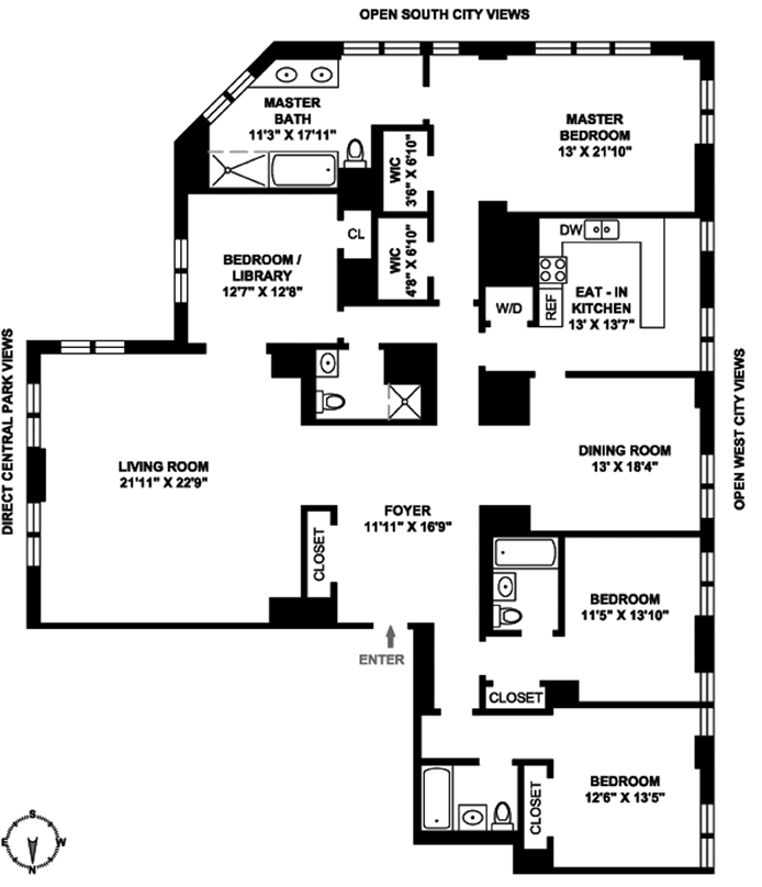Floorplan for 455 Central Park West
