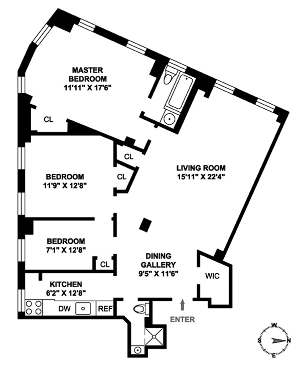 Floorplan for 230 Riverside Drive, 10D