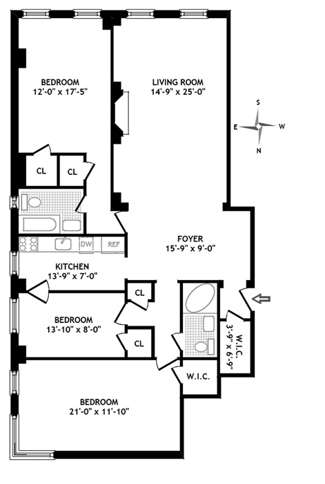 Floorplan for 100 Riverside Drive