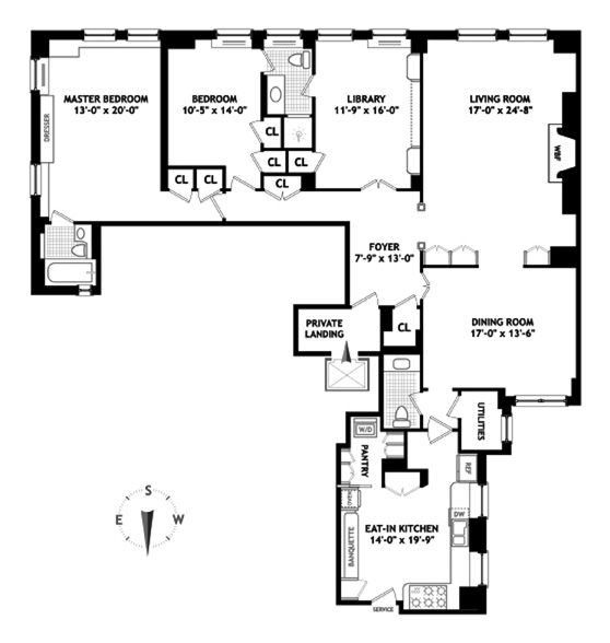 Floorplan for 55 East 72nd Street