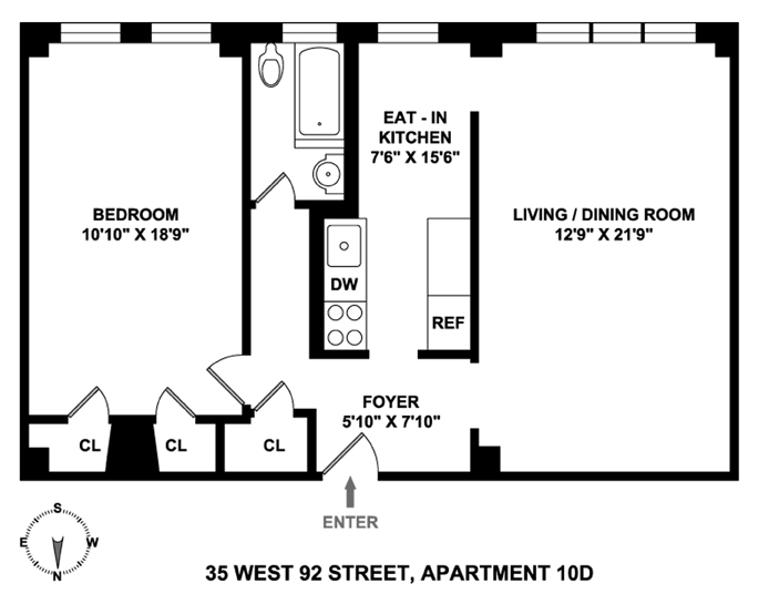 Floorplan for 35 West 92nd Street