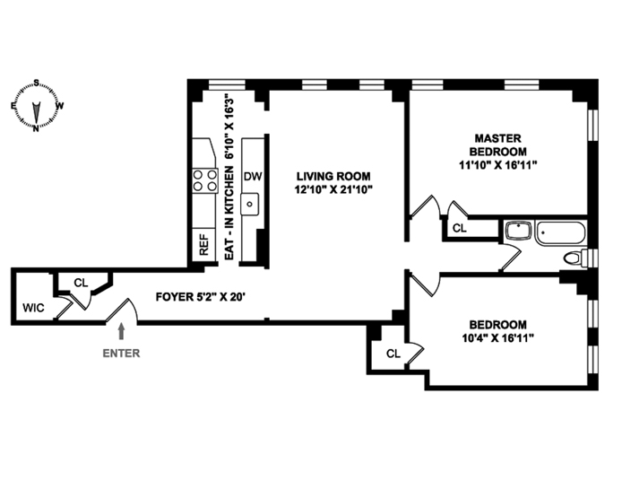Floorplan for 141 East 3rd Street, 10H