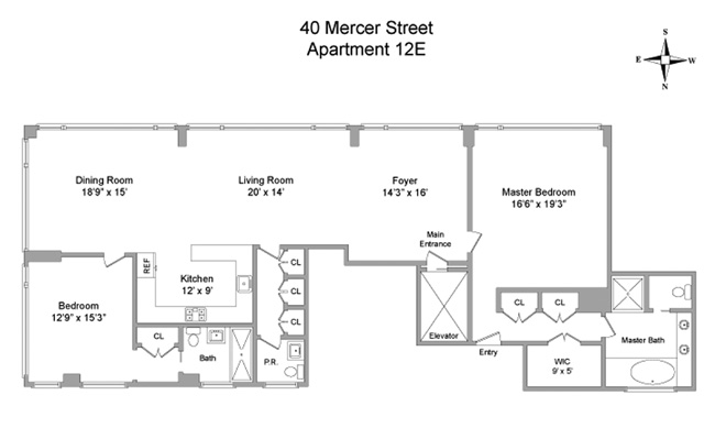 Floorplan for 40 Mercer Street