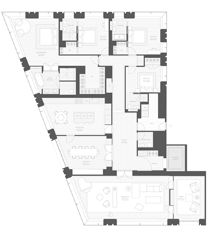 Floorplan for 551 West 21st Street, 15A