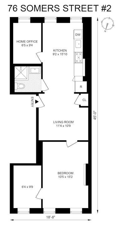 Rental Property at 76 Somers Street 2, Ocean Hill, Brooklyn, New York - Bedrooms: 1 
Bathrooms: 1 
Rooms: 4  - $2,850 MO.